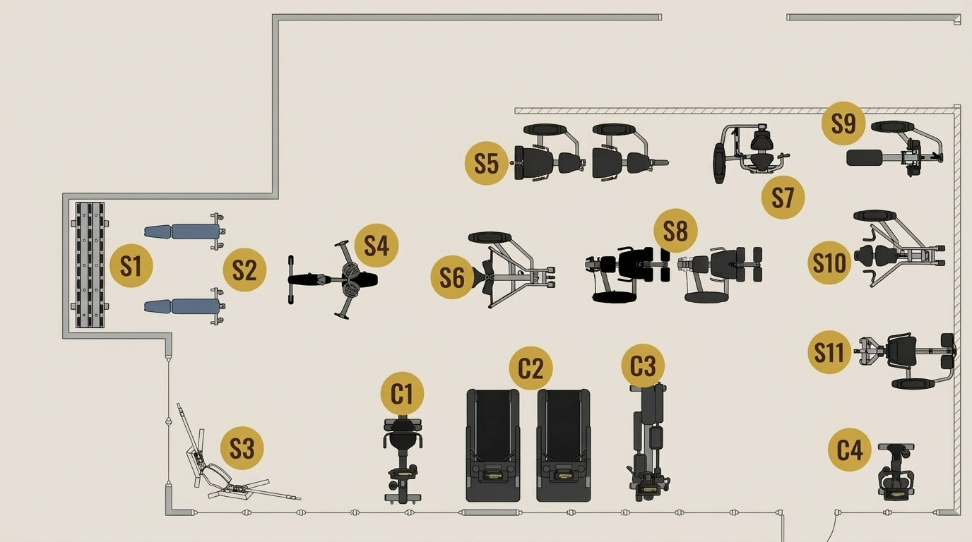 South Bay Wellness Club Floor Map